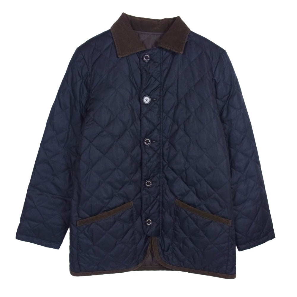 MACKINTOSH PHILOSOPHY マッキントッシュフィロソフィー H1F19-801-29 襟コーデュロイ リバーシブル キルティング ダウン ジャケット ダークネイビー系 38【中古】