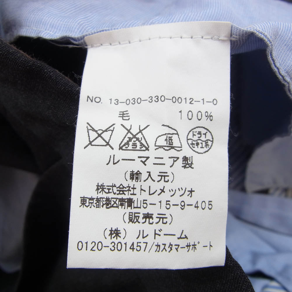 ピーティーゼロウーノ SUPER100’S ウール ダブル スラックス パンツ グレー系 46【中古】