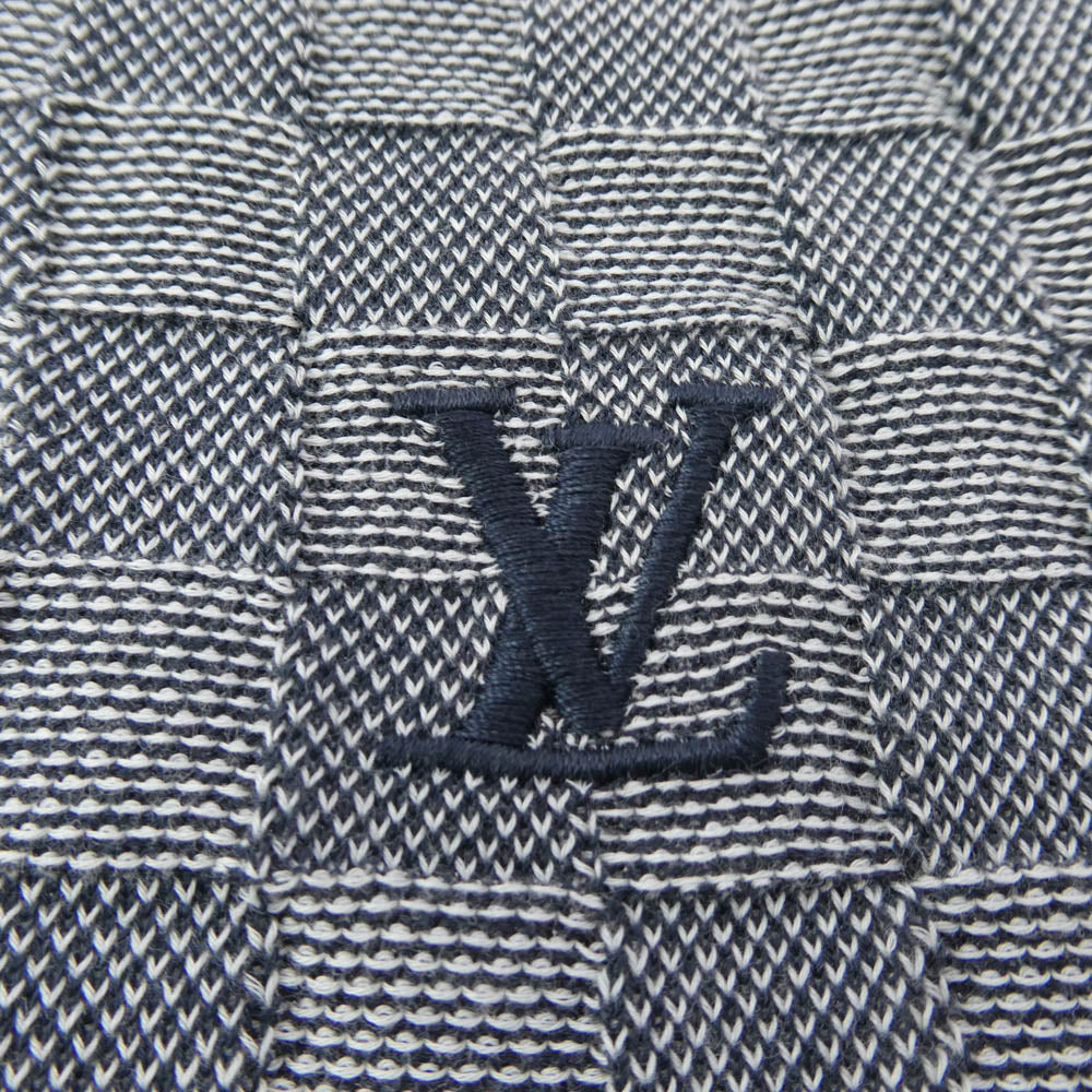 LOUIS VUITTON ルイ・ヴィトン ダミエ LVロゴ コットン ストール マフラー グレー系【中古】