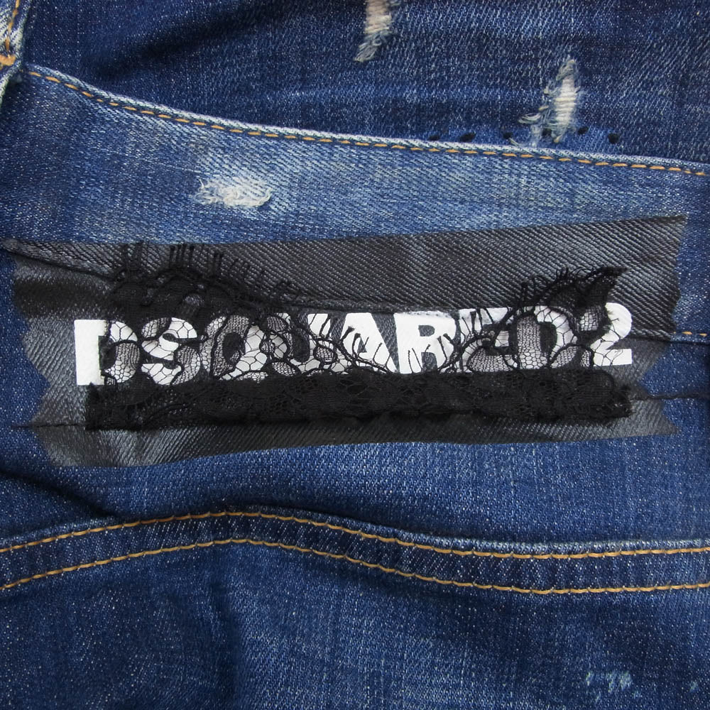 DSQUARED2 ディースクエアード 19SS S74LB0473 Classic Kenny Jean クラシック ケニー ジーンズ ダメージ リペア デニム パンツ インディゴブルー系 48【中古】