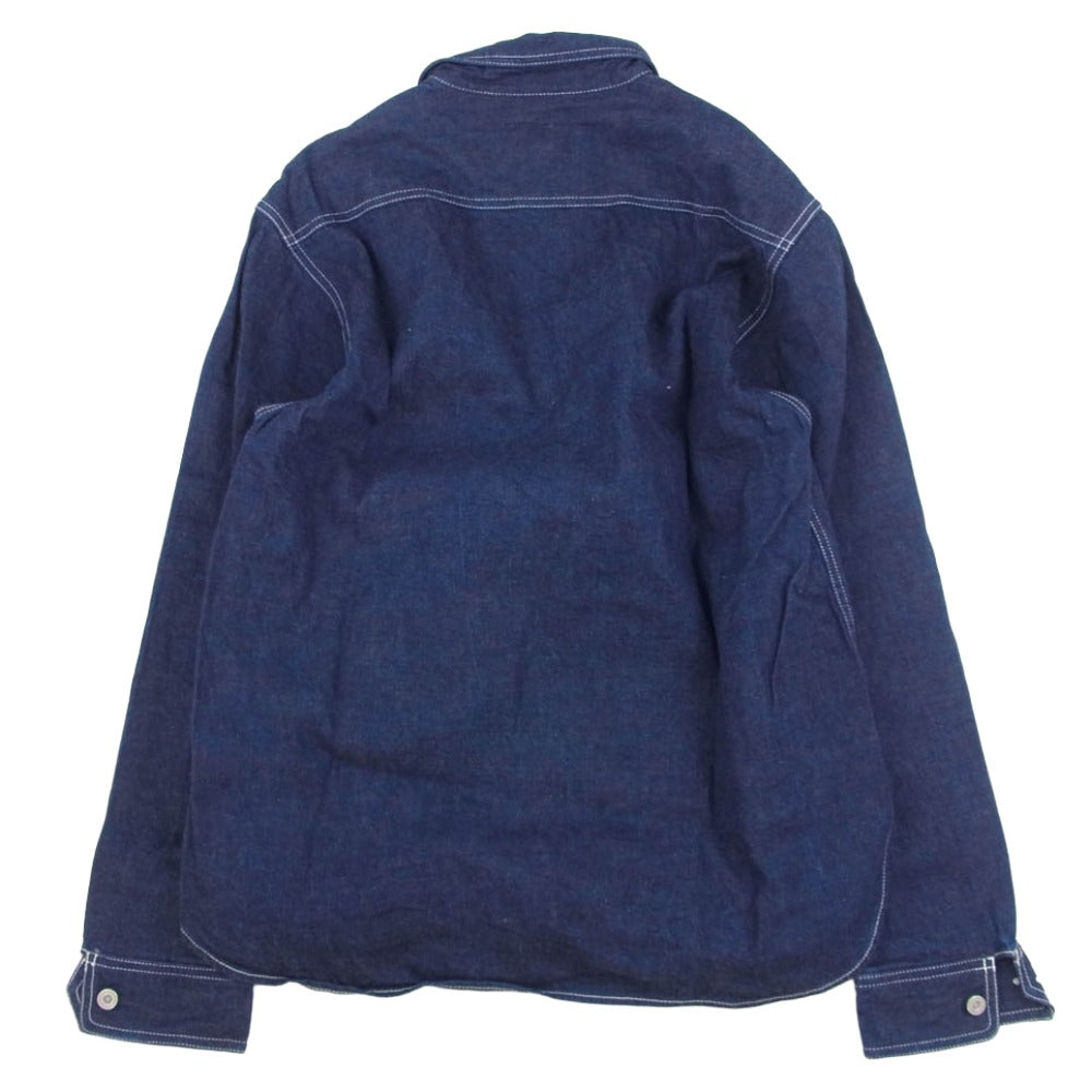 CUSHMAN クッシュマン 25510 9oz. DENIM PULL OVER WORK SHIRT デニム プルオーバー ワーク シャツ インディゴブルー系 M【中古】