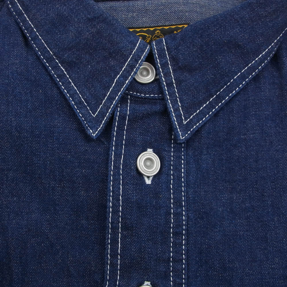 CUSHMAN クッシュマン 25510 9oz. DENIM PULL OVER WORK SHIRT デニム プルオーバー ワーク シャツ インディゴブルー系 M【中古】
