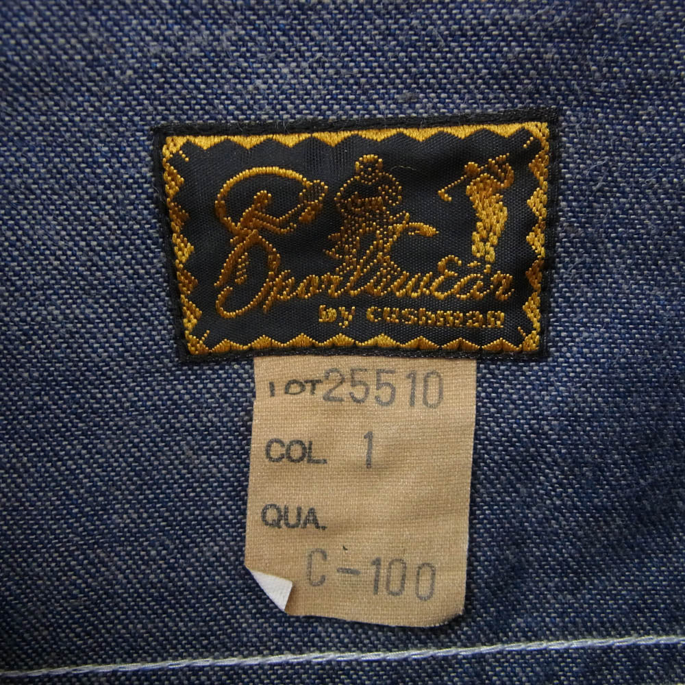 CUSHMAN クッシュマン 25510 9oz. DENIM PULL OVER WORK SHIRT デニム プルオーバー ワーク シャツ インディゴブルー系 M【中古】