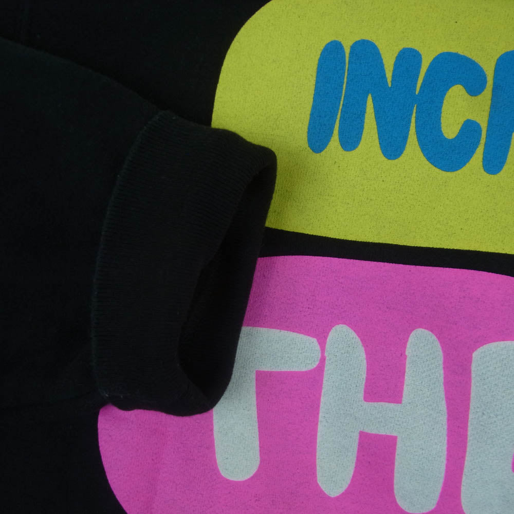 STUSSY ステューシー INCREASE THE PEACE プリント スウェット トレーナー コットン 中国製 ブラック系 S【中古】
