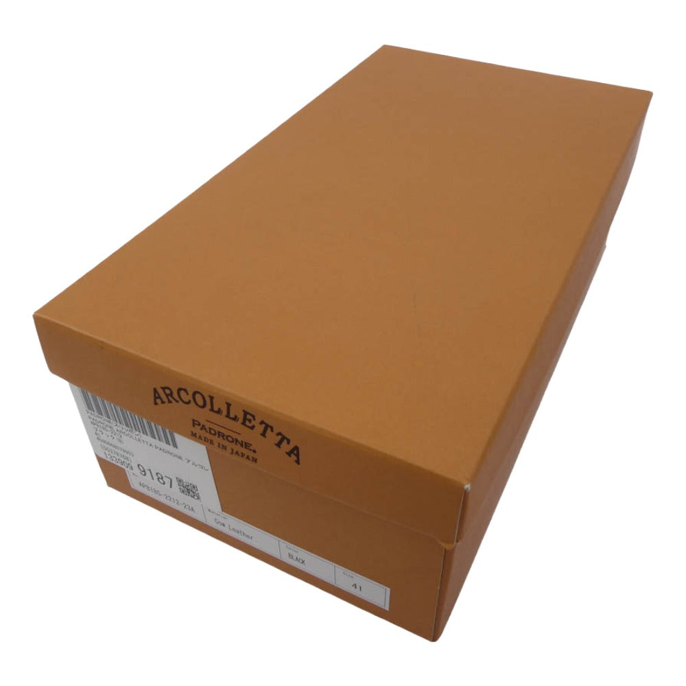 アルコレッタパドローネ PADRONE パドローネ レザー スリッポン シューズ ブラック系 41【美品】【中古】
