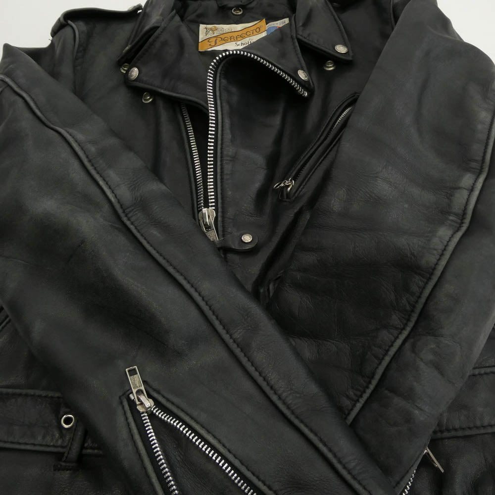 schott ショット 618 80s 90s バイカータグ後期 ライダース ジャケット ブラック系 36【中古】