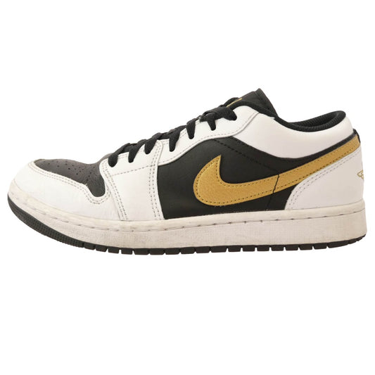 NIKE AIR JORDAN ナイキ ジョーダン 553558-172 Air Jordan 1 Low White Metallic Gold Black AJ1 エアジョーダン ロー スニーカー ゴールド系 ブラック系 ホワイト系 26cm【中古】