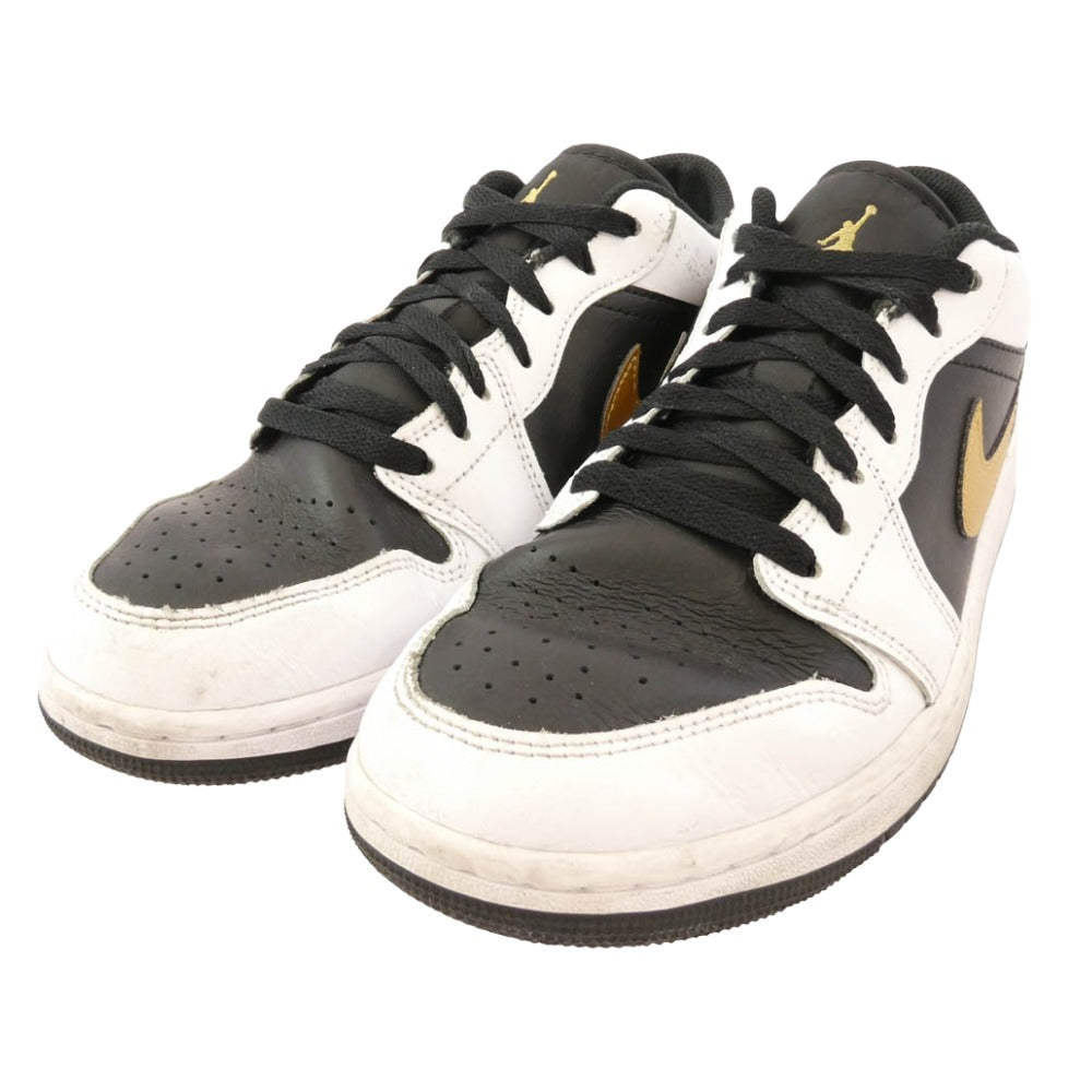 NIKE AIR JORDAN ナイキ ジョーダン 553558-172 Air Jordan 1 Low White Metallic Gold Black AJ1 エアジョーダン ロー スニーカー ゴールド系 ブラック系 ホワイト系 26cm【中古】