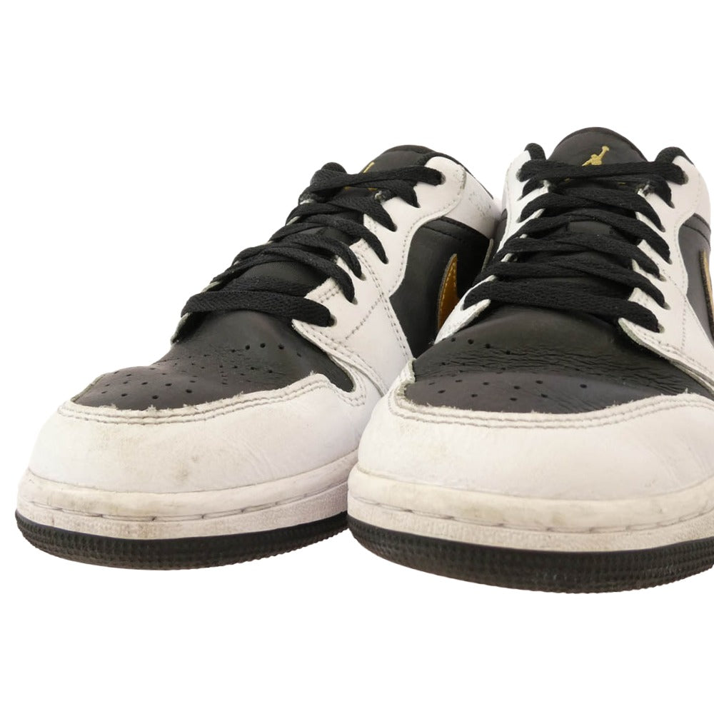 NIKE AIR JORDAN ナイキ ジョーダン 553558-172 Air Jordan 1 Low White Metallic Gold Black AJ1 エアジョーダン ロー スニーカー ゴールド系 ブラック系 ホワイト系 26cm【中古】