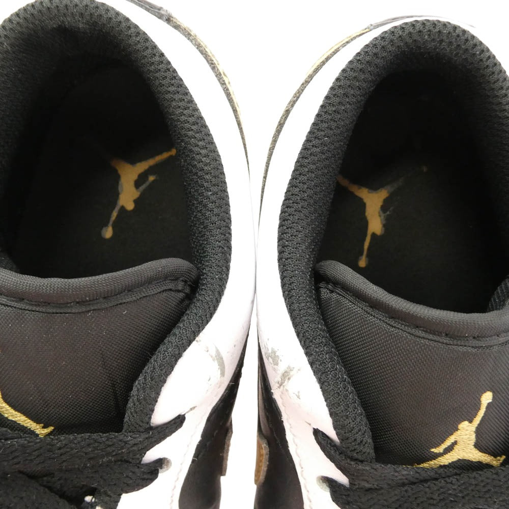 NIKE AIR JORDAN ナイキ ジョーダン 553558-172 Air Jordan 1 Low White Metallic Gold Black AJ1 エアジョーダン ロー スニーカー ゴールド系 ブラック系 ホワイト系 26cm【中古】