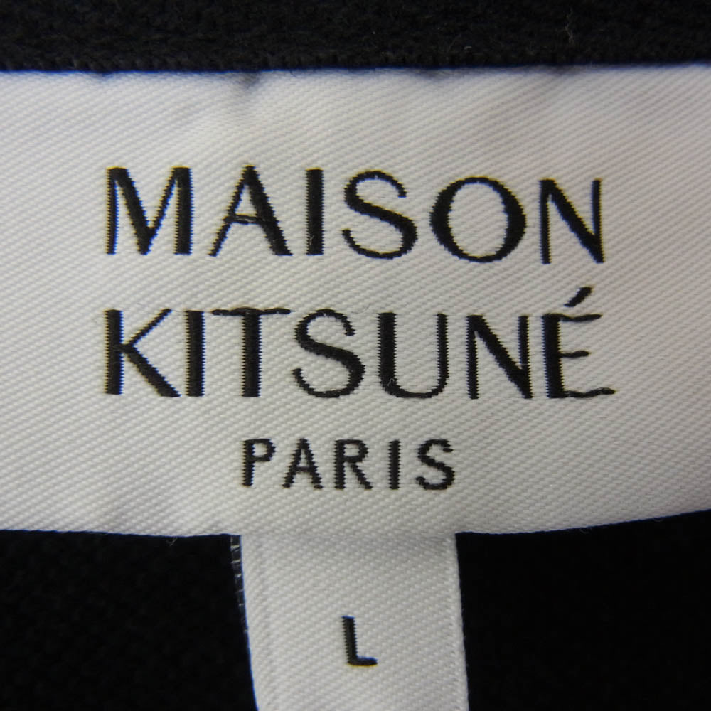 MAISON KITSUNE メゾンキツネ LM00208KJ7002 SS POLO SHIRT フォックスヘッドパッチ 半袖 ポロシャツ ブラック系 L【中古】