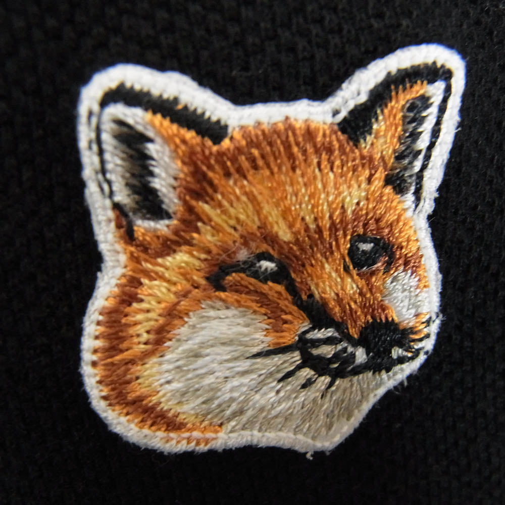 MAISON KITSUNE メゾンキツネ LM00208KJ7002 SS POLO SHIRT フォックスヘッドパッチ 半袖 ポロシャツ ブラック系 L【中古】