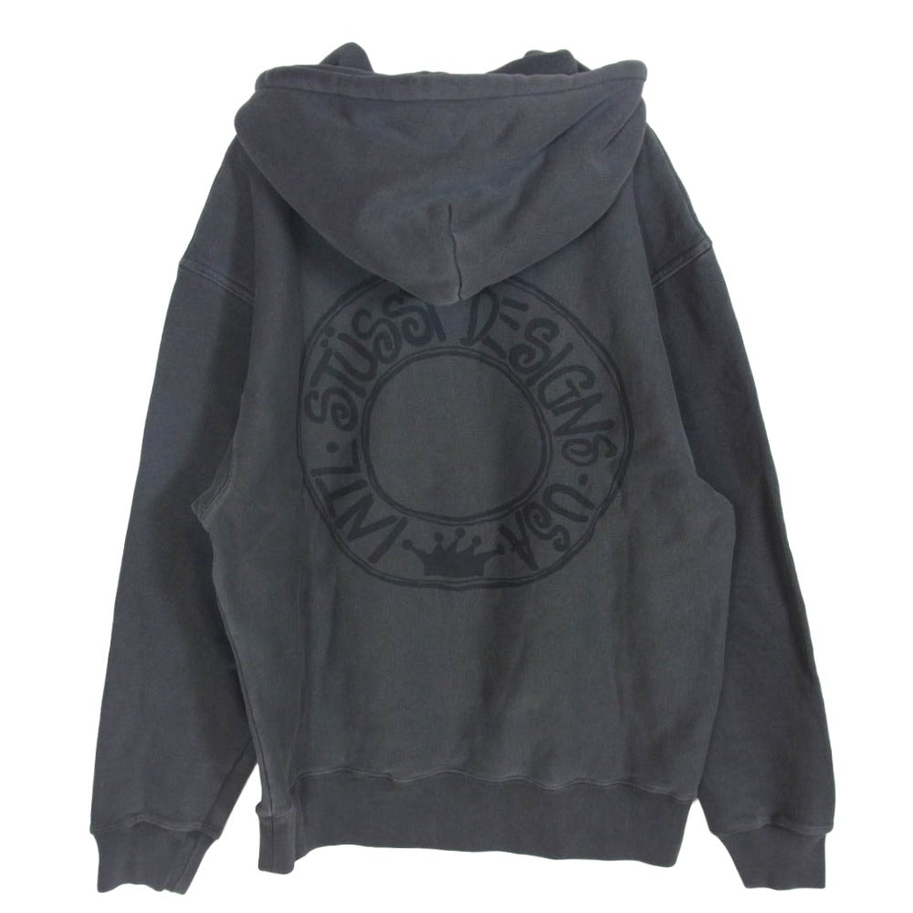 STUSSY ステューシー BUANA Pigment Dyed ピグメントダイ スウェット トレーナー チャコール系 S【中古】