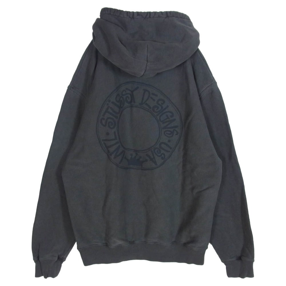 STUSSY ステューシー BUANA Pigment Dyed ピグメントダイ スウェット トレーナー チャコール系 XL【中古】
