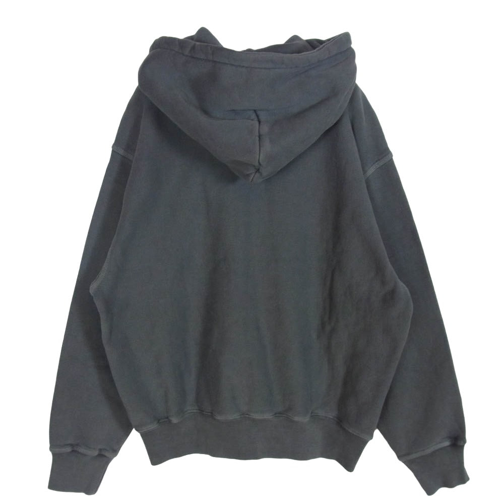 STUSSY ステューシー Jumbo Pigment Dyed ジャンボ ピグメントダイ ジップアップ スウェット フーディ パーカー チャコール系 S【中古】