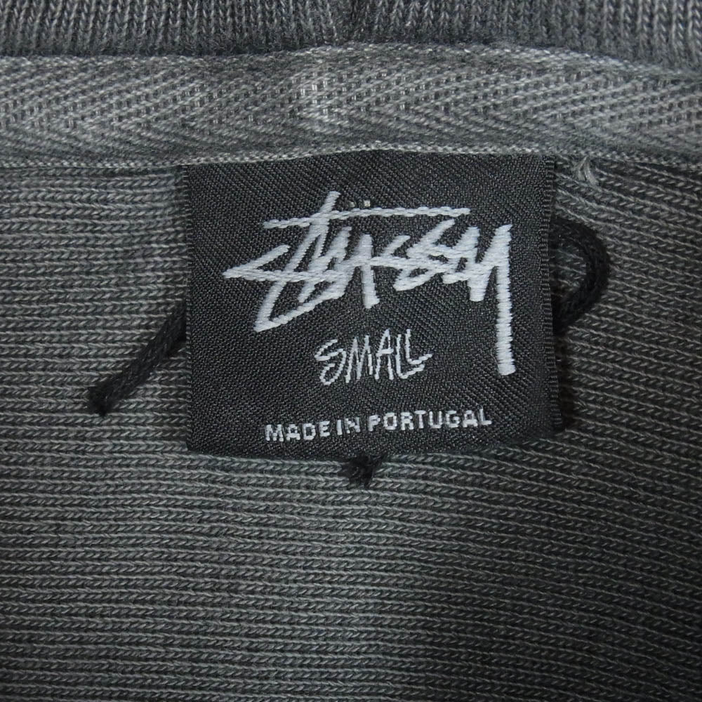 STUSSY ステューシー Jumbo Pigment Dyed ジャンボ ピグメントダイ ジップアップ スウェット フーディ パーカー チャコール系 S【中古】