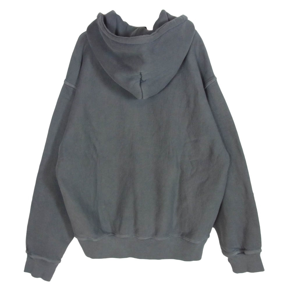 STUSSY ステューシー Jumbo Pigment Dyed ジャンボ ピグメントダイ ジップアップ スウェット フーディ パーカー チャコール系 XL【中古】