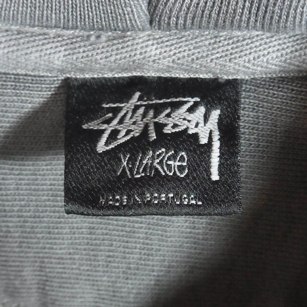STUSSY ステューシー Jumbo Pigment Dyed ジャンボ ピグメントダイ ジップアップ スウェット フーディ パーカー チャコール系 XL【中古】