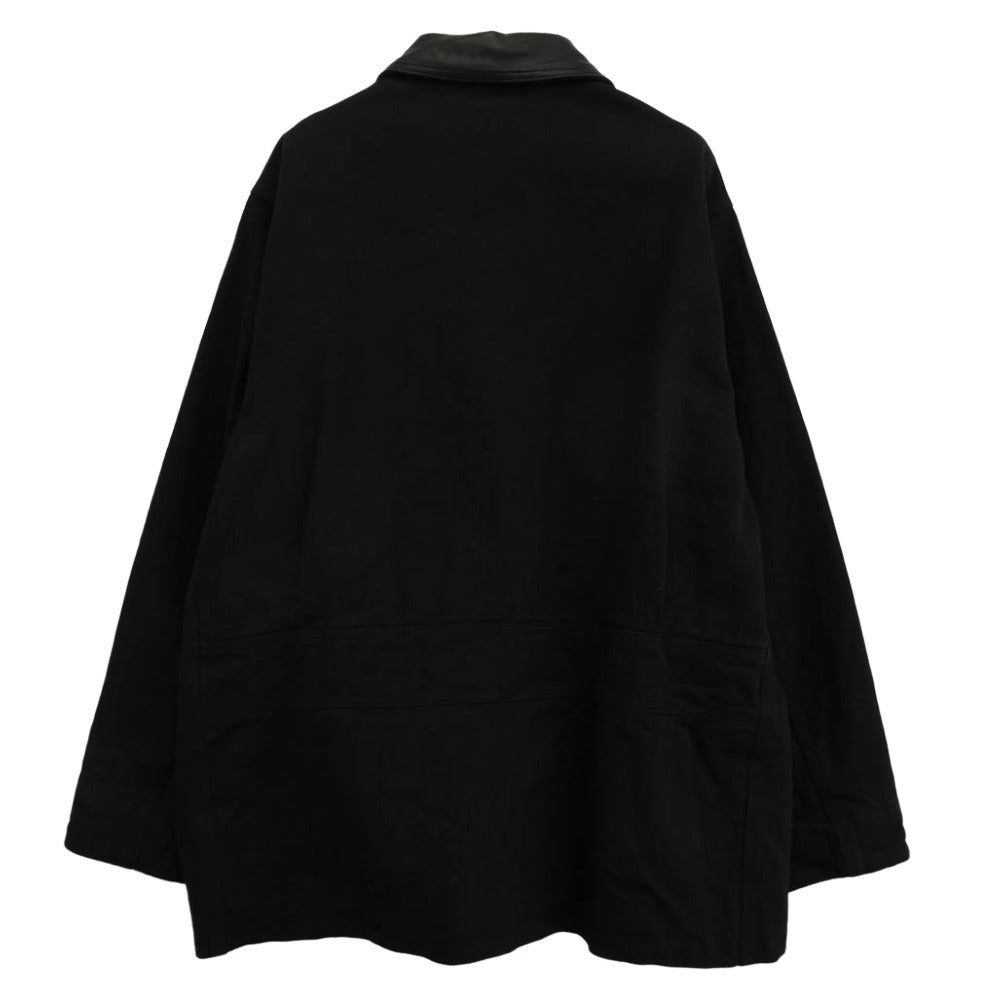 COMOLI コモリ 24AW A03-01027 襟ラムレザー デニム ワーク ジャケット ブラック系 3【中古】