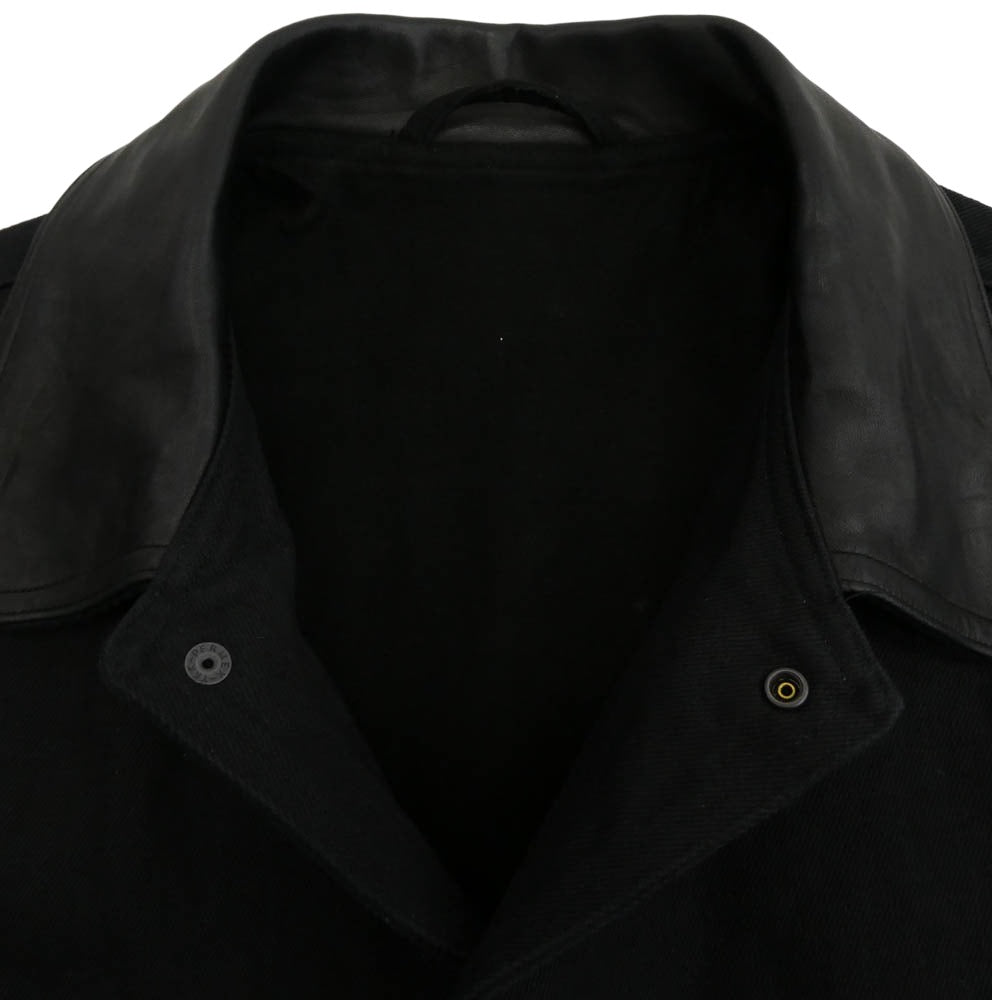 COMOLI コモリ 24AW A03-01027 襟ラムレザー デニム ワーク ジャケット ブラック系 3【中古】