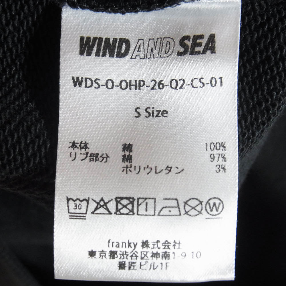 WIND AND SEA ウィンダンシー WDS-O-OHP-26-Q2-CS-01 OG LOGO HOODIE SWEATSHIRT ロゴ プリント フーディー プルオーバー パーカー ブラック系 S【極上美品】【中古】