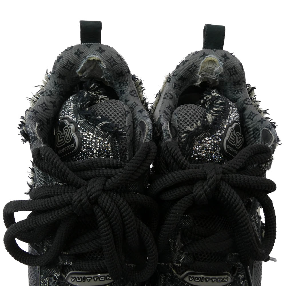 LOUIS VUITTON ルイ・ヴィトン 1ABMHT LV Skate Sneaker Swarovski Crystal スケート スニーカー ブラック系 7.5【中古】