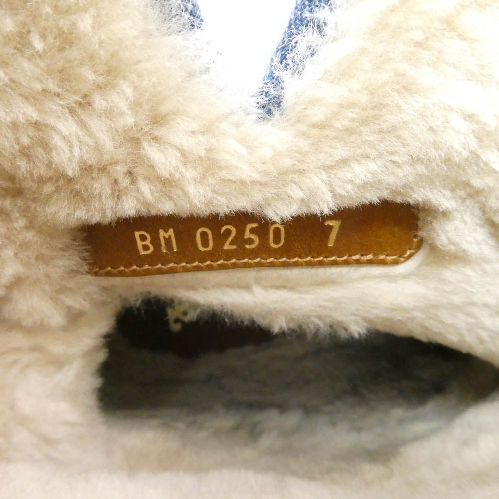 LOUIS VUITTON ルイ・ヴィトン x NIGO ニゴー LV コージー・ライン モノグラム・デニム ムートンブーツ インディゴブルー系 7【中古】