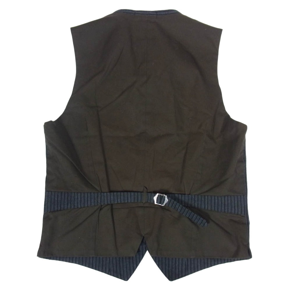MACKINTOSH PHILOSOPHY マッキントッシュフィロソフィー H1F57-262-09 ストライプ 切替 ベスト ネイビー系 38【中古】