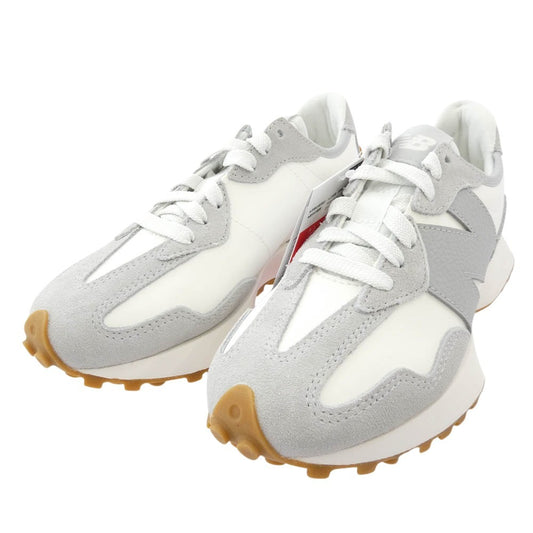 NEW BALANCE ニューバランス WS327NKC レザー スエード ローカット スニーカー ホワイト系 23cm【新古品】【未使用】【中古】