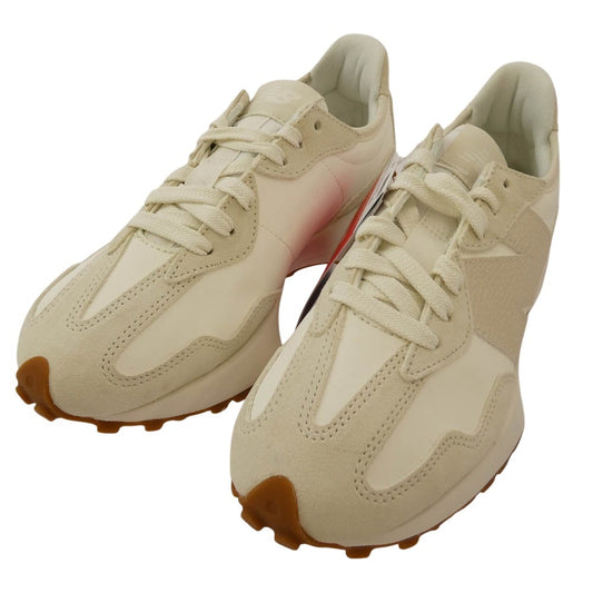 NEW BALANCE ニューバランス WS327NKD レザー スエード ローカット スニーカー ベージュ系 23.5cm【新古品】【未使用】【中古】