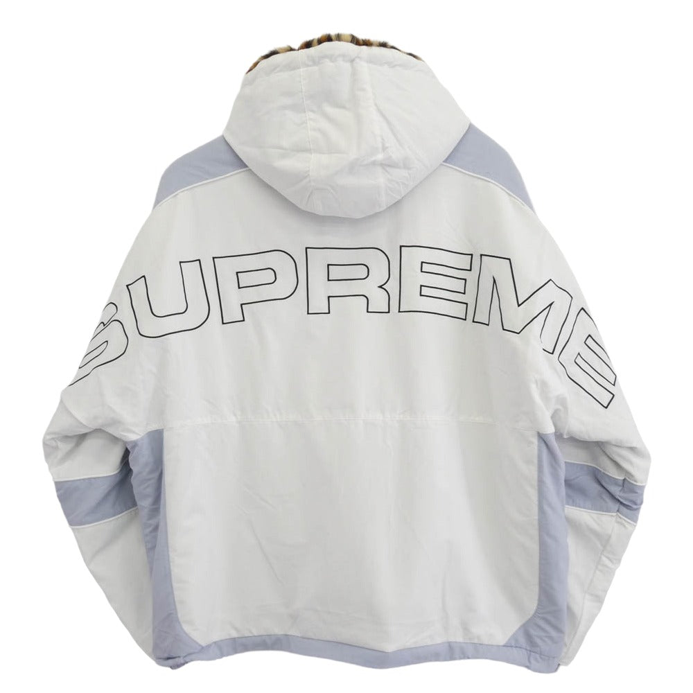 Supreme シュプリーム 25SS Faux Fur Reversible Hooded Track Jacket フェイク ファー リバーシブル トラック ジャケット ブルゾン ホワイト系 ライトブルー系 ブランク系 XXL【新古品】【未使用】【中古】