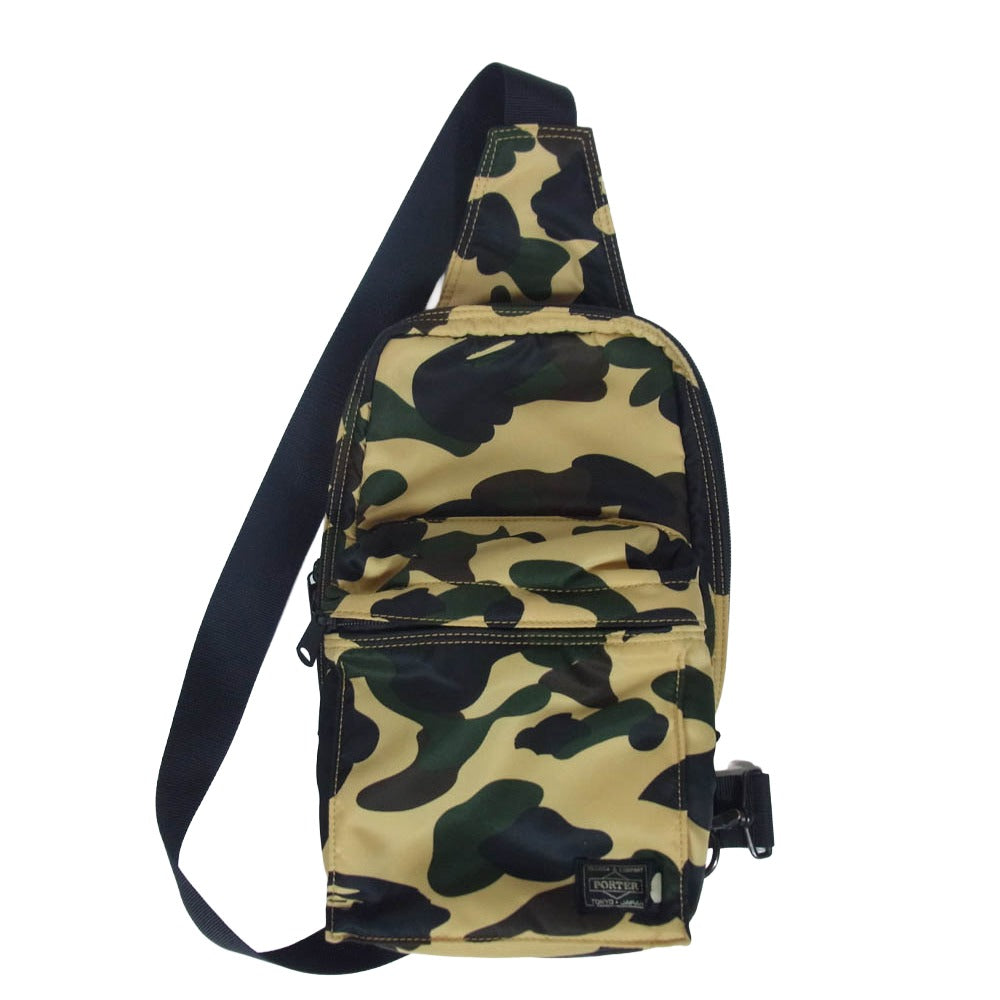 PORTER ポーター 001GDD831904X A BATHING APE アベイシングエイプ 1ST CAMO ONE SHOULDER BAG カモ ワンショルダー バッグ ベージュ系【中古】