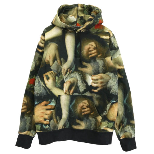 Supreme シュプリーム 15SS × UNDERCOVER アンダーカバー Hooded Sweatshirt 総柄 サイドジップ フーディー パーカー グリーン系 M【中古】