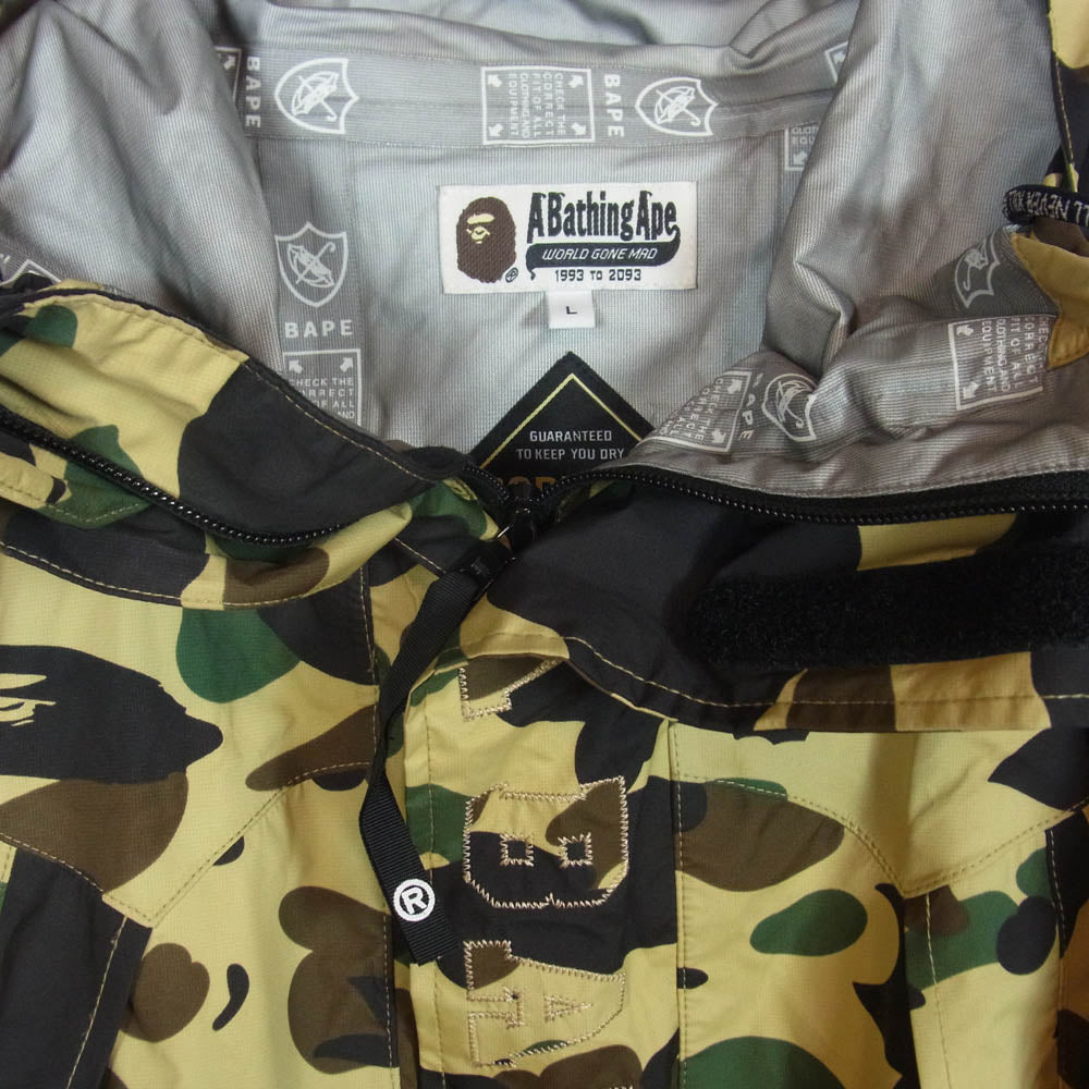 A BATHING APE アベイシングエイプ 001HJB801001X 1ST CAMO SNOWBOARD JACKET ファーストカモ スノボ スノーボード ジャケット ベージュ系 L【中古】