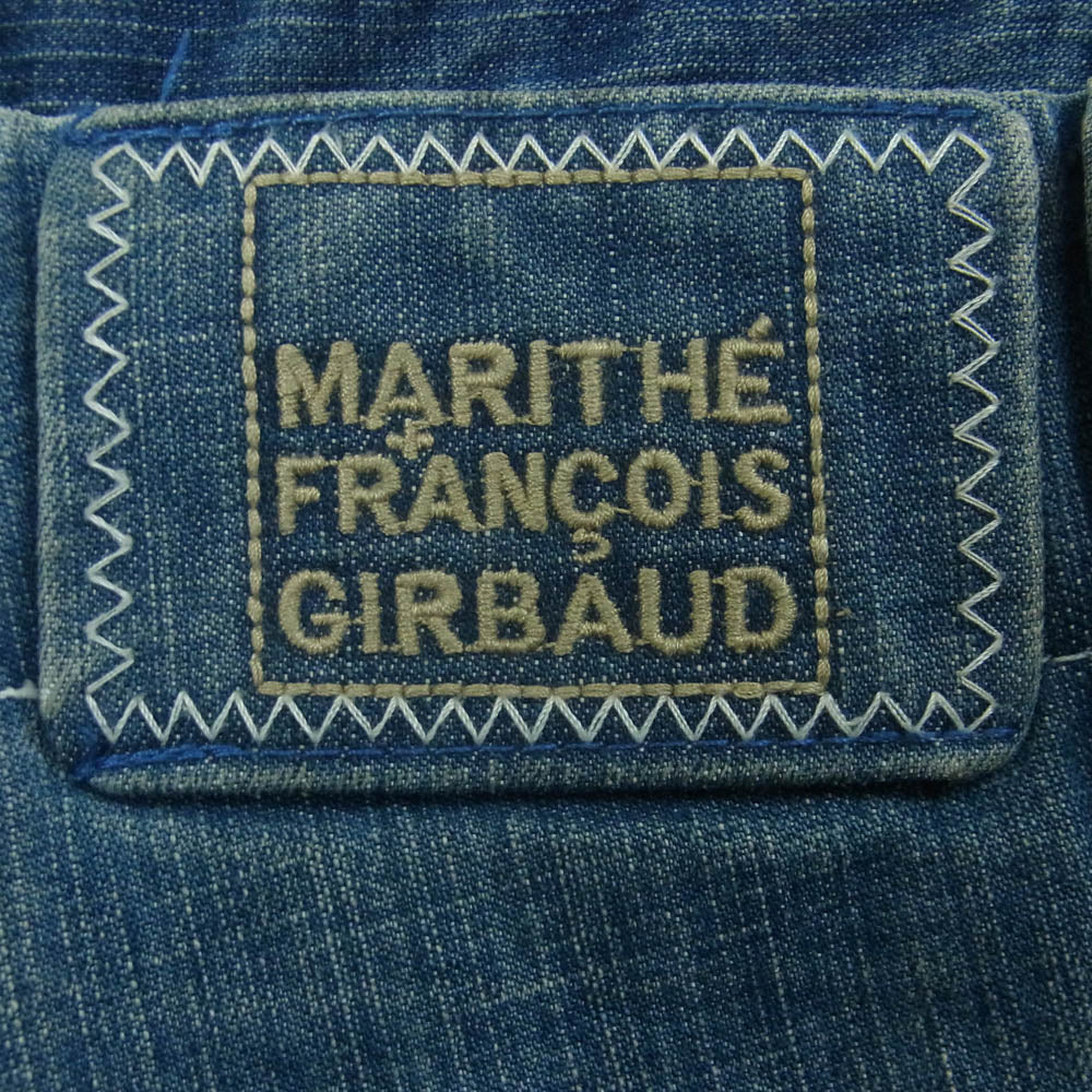 MARITHE + FRANCOIS GIRBAUD マリテフランソワジルボー シャトル パンツ ワイド デニム パンツ インディゴブルー系 38M【中古】