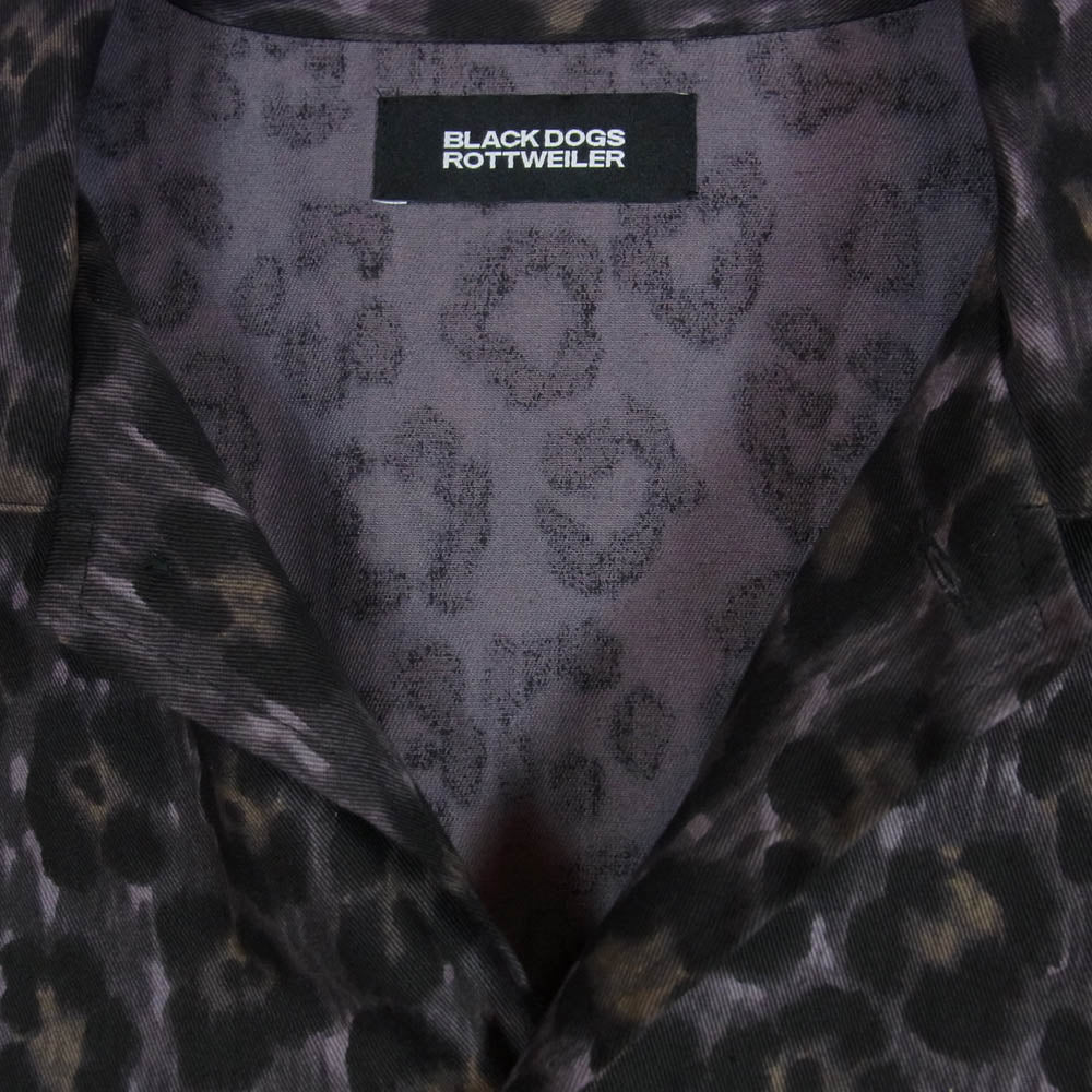 ROTTWEILER ロットワイラー RW24A0207 R9 LEOPARD OPENCOLLAR SHIRT レオパード オープンカラー 開襟 シャツ ブラック系 M【中古】