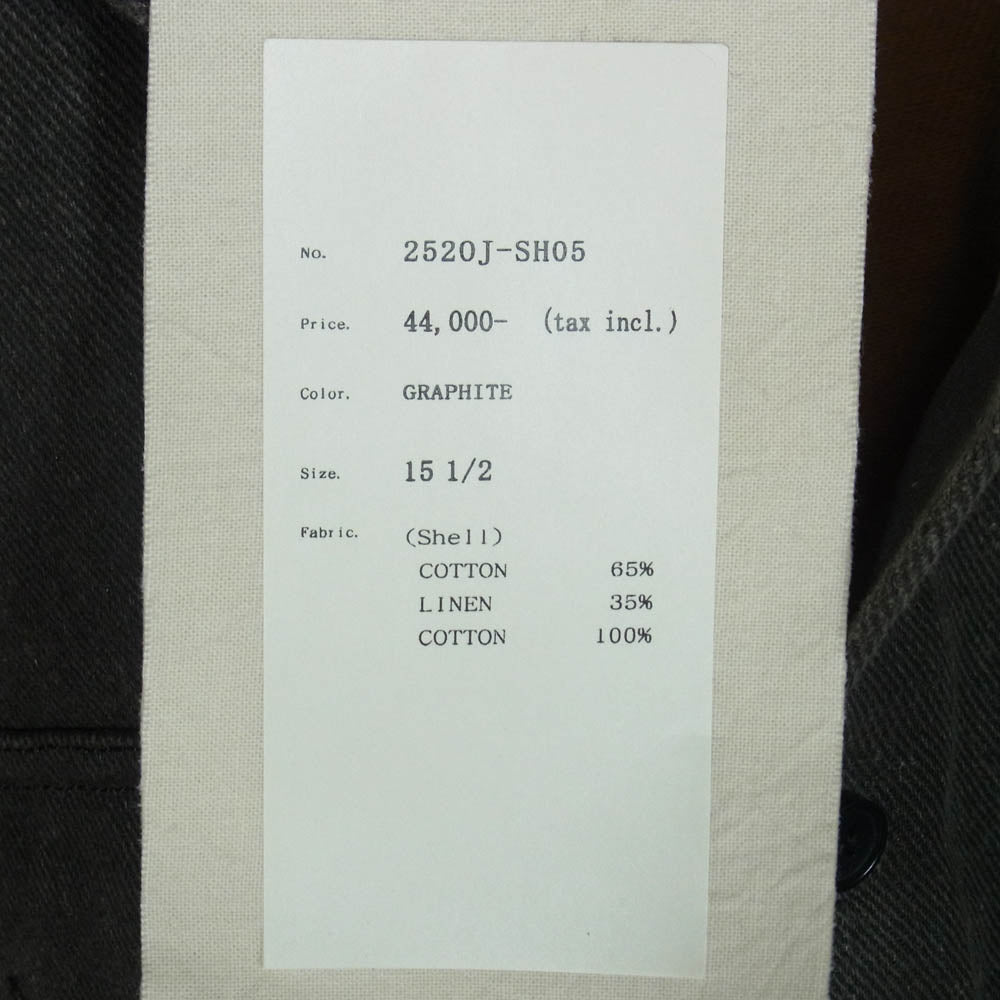 オールドジョー 2520J-SH05 TOP-NOTCH UNIFORM SHIRTS ユニフォーム デニム シャツ ジャケット GRAPHITE 15 1/2【新古品】【未使用】【中古】
