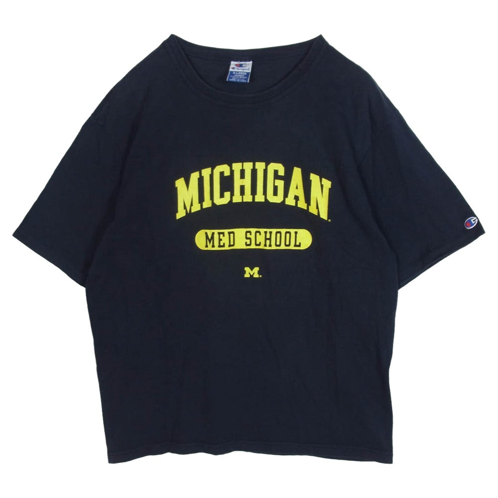 Champion チャンピオン ミシガン MICHIGAN 半袖 Tシャツ ネイビー系 XL【中古】