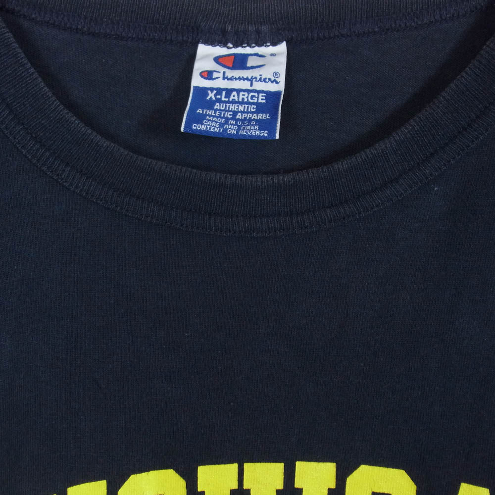 Champion チャンピオン ミシガン MICHIGAN 半袖 Tシャツ ネイビー系 XL【中古】