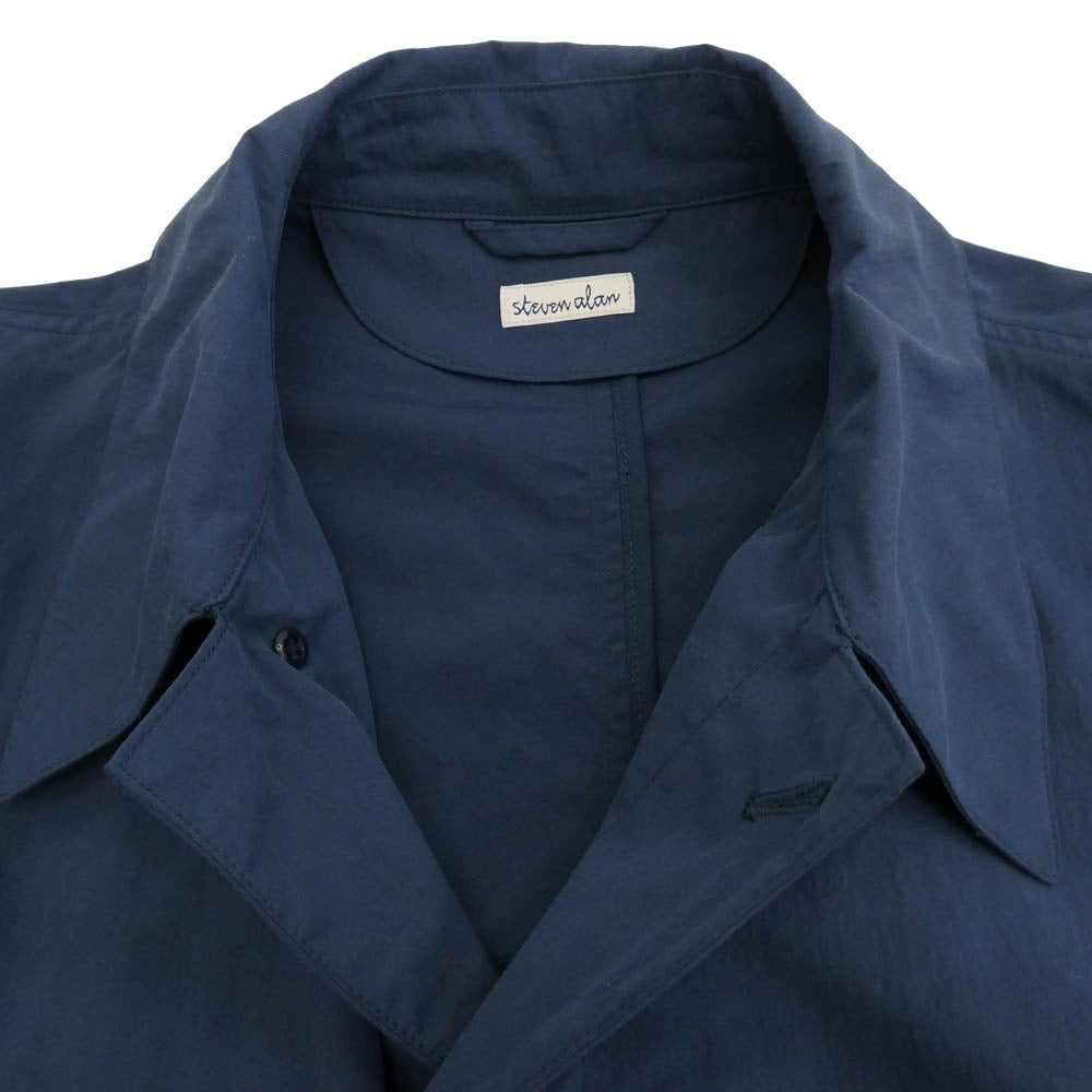 スティーブンアラン 8125-186-0703 OVERSIZE RAIN BALMACAAN COAT オーバーサイズ レイン バルマカーン コート ネイビー系 L【中古】
