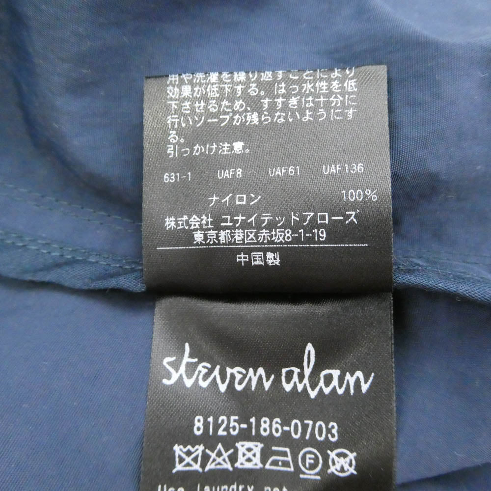 スティーブンアラン 8125-186-0703 OVERSIZE RAIN BALMACAAN COAT オーバーサイズ レイン バルマカーン コート ネイビー系 L【中古】