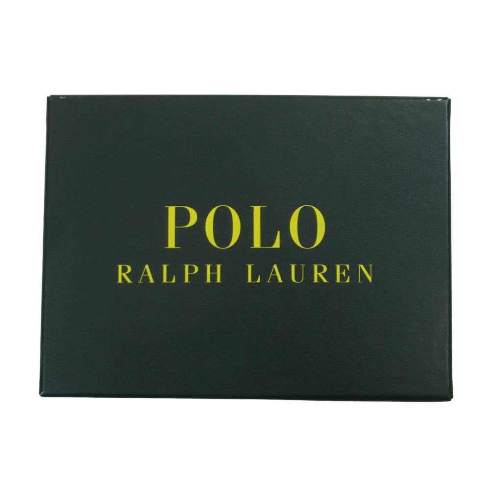 POLO RALPH LAUREN ポロ・ラルフローレン レザー 名刺入れ カードケース 牛革 中国製 ダークブラウン系【美品】【中古】