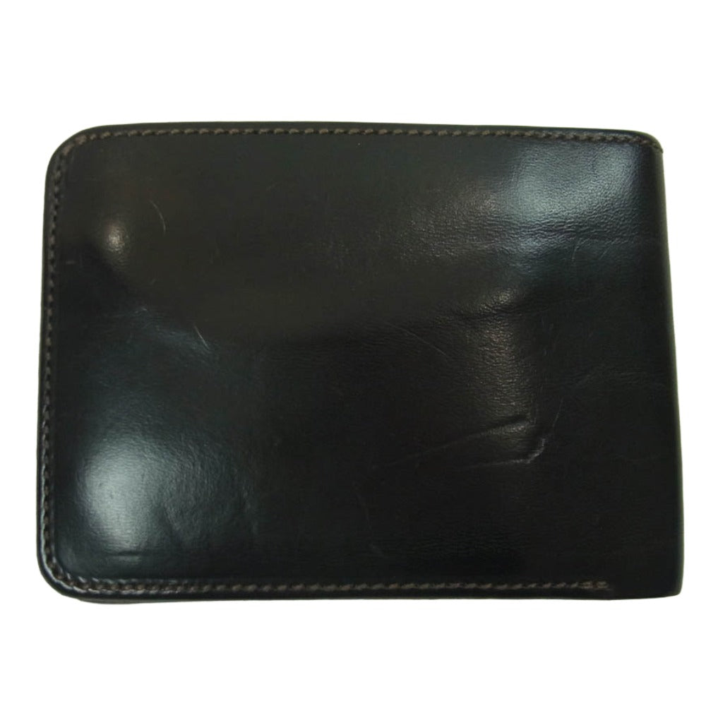 SUGAR CANE シュガーケーン レザー ２つ折り 財布 ウォレット ブラック系【中古】