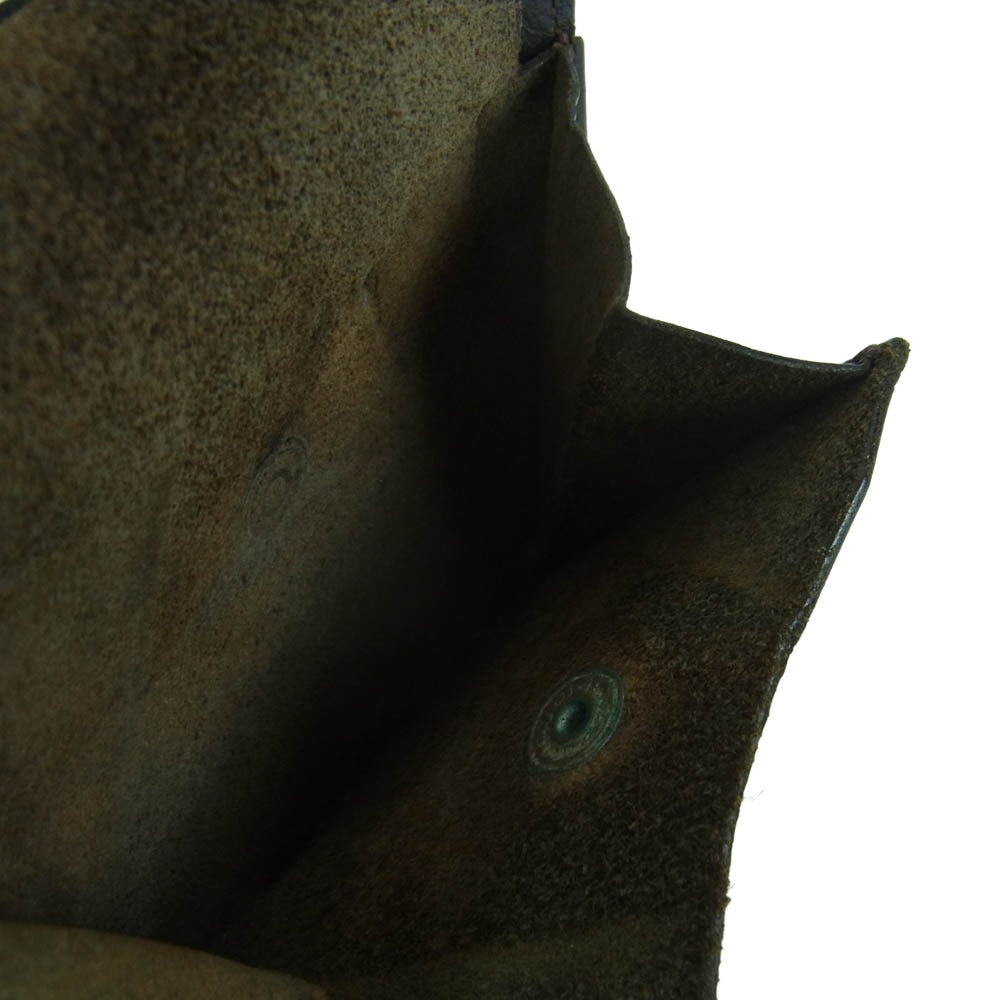 SUGAR CANE シュガーケーン レザー ２つ折り 財布 ウォレット ブラック系【中古】