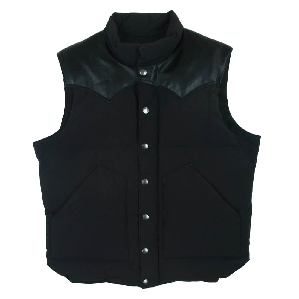 SUGAR CANE シュガーケーン SC12340 LATHER YOKE DOWN VEST レザーヨーク ダウン ベスト 中国製 ブラック系 L【中古】