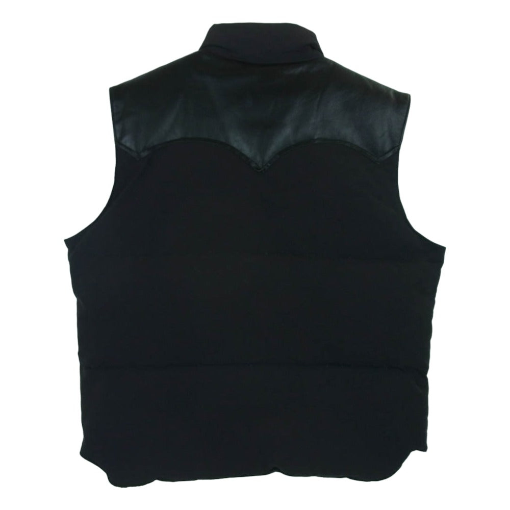SUGAR CANE シュガーケーン SC12340 LATHER YOKE DOWN VEST レザーヨーク ダウン ベスト 中国製 ブラック系 L【中古】