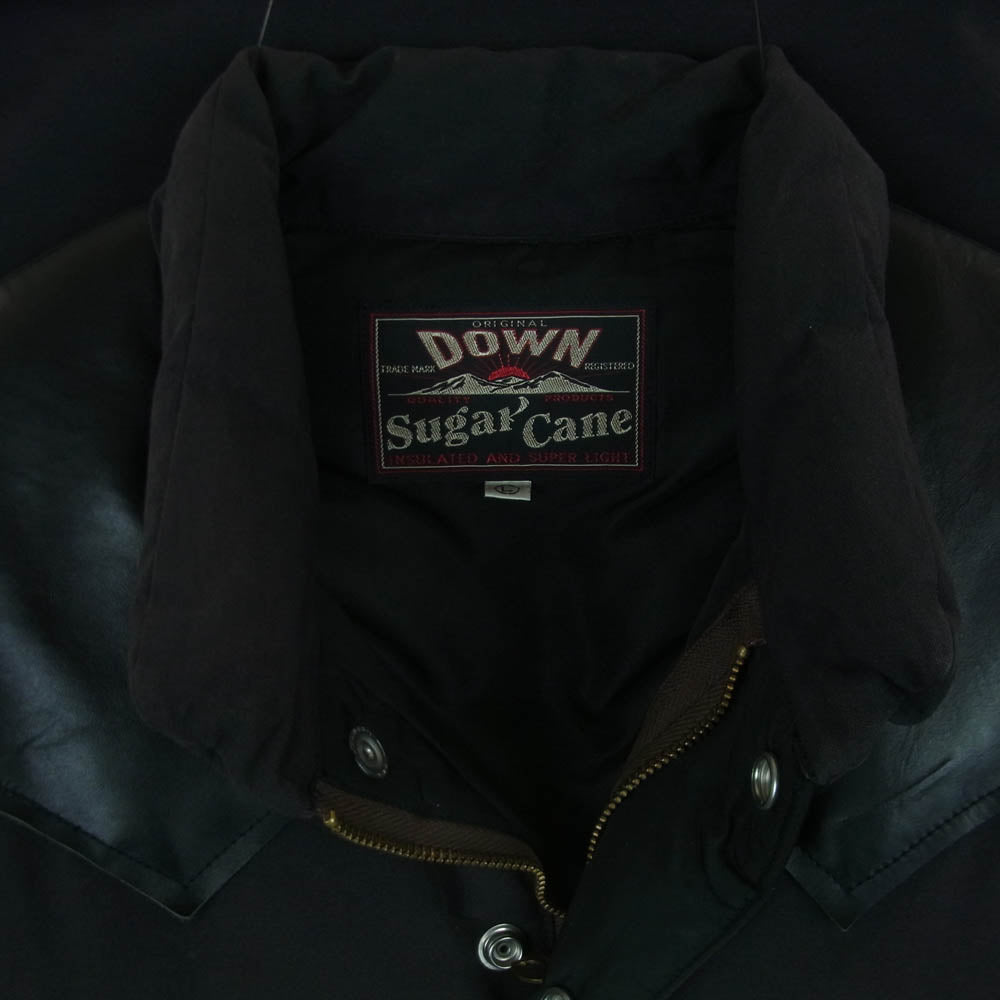 SUGAR CANE シュガーケーン SC12340 LATHER YOKE DOWN VEST レザーヨーク ダウン ベスト 中国製 ブラック系 L【中古】