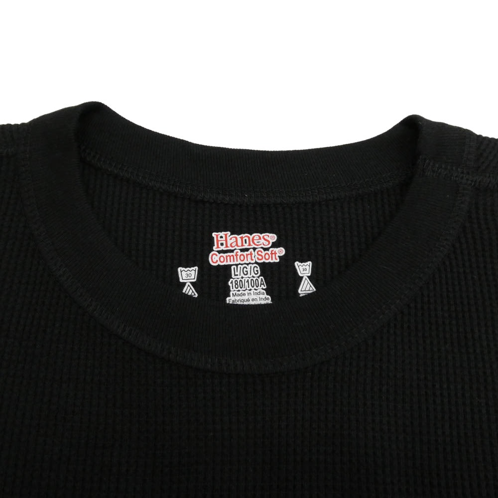 Supreme シュプリーム × HANES ヘインズ Thermal Crew クルーネック サーマル 長袖カットソー ブラック ブラック系 L【新古品】【未使用】【中古】