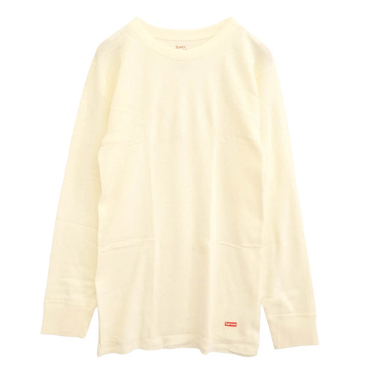 Supreme シュプリーム × HANES ヘインズ Thermal Crew クルーネック サーマル 長袖カットソー ホワイト ホワイト系 L【新古品】【未使用】【中古】