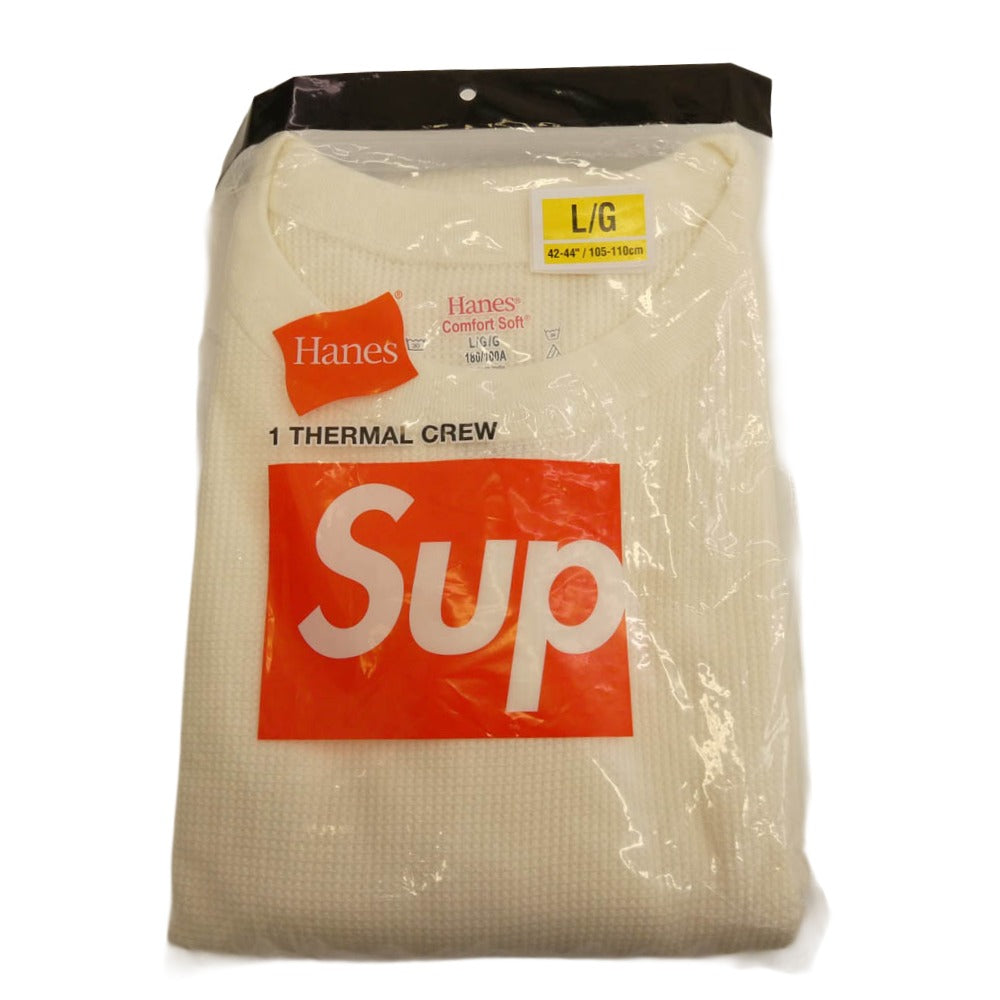 Supreme シュプリーム × HANES ヘインズ Thermal Crew クルーネック サーマル 長袖カットソー ホワイト ホワイト系 L【新古品】【未使用】【中古】
